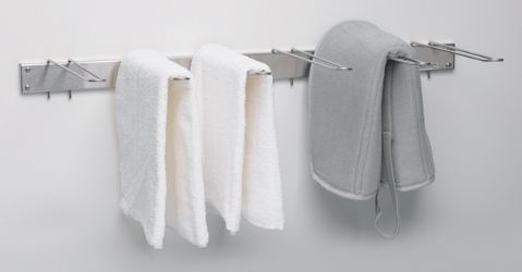 Wall Mounted Towel Rack - Features 6 Hooks